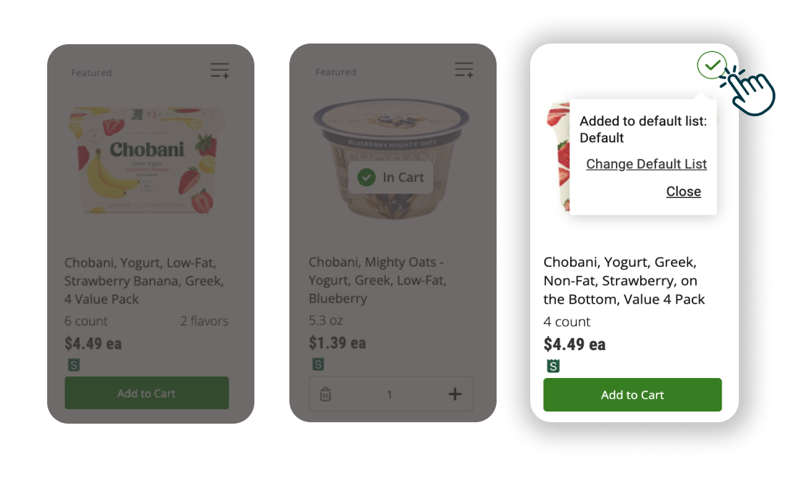 Mercatus new enhanced product card to items to default shopping list